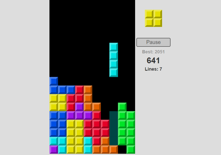 Screenshot of Tetris JS